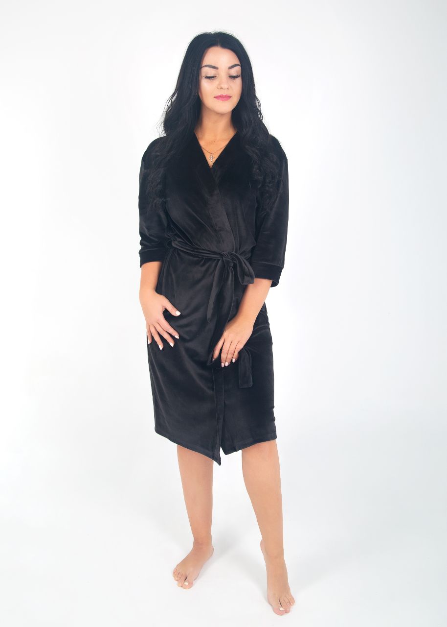 Жіночий халат із плюш велюру від S до 5XL (5 кольорів)